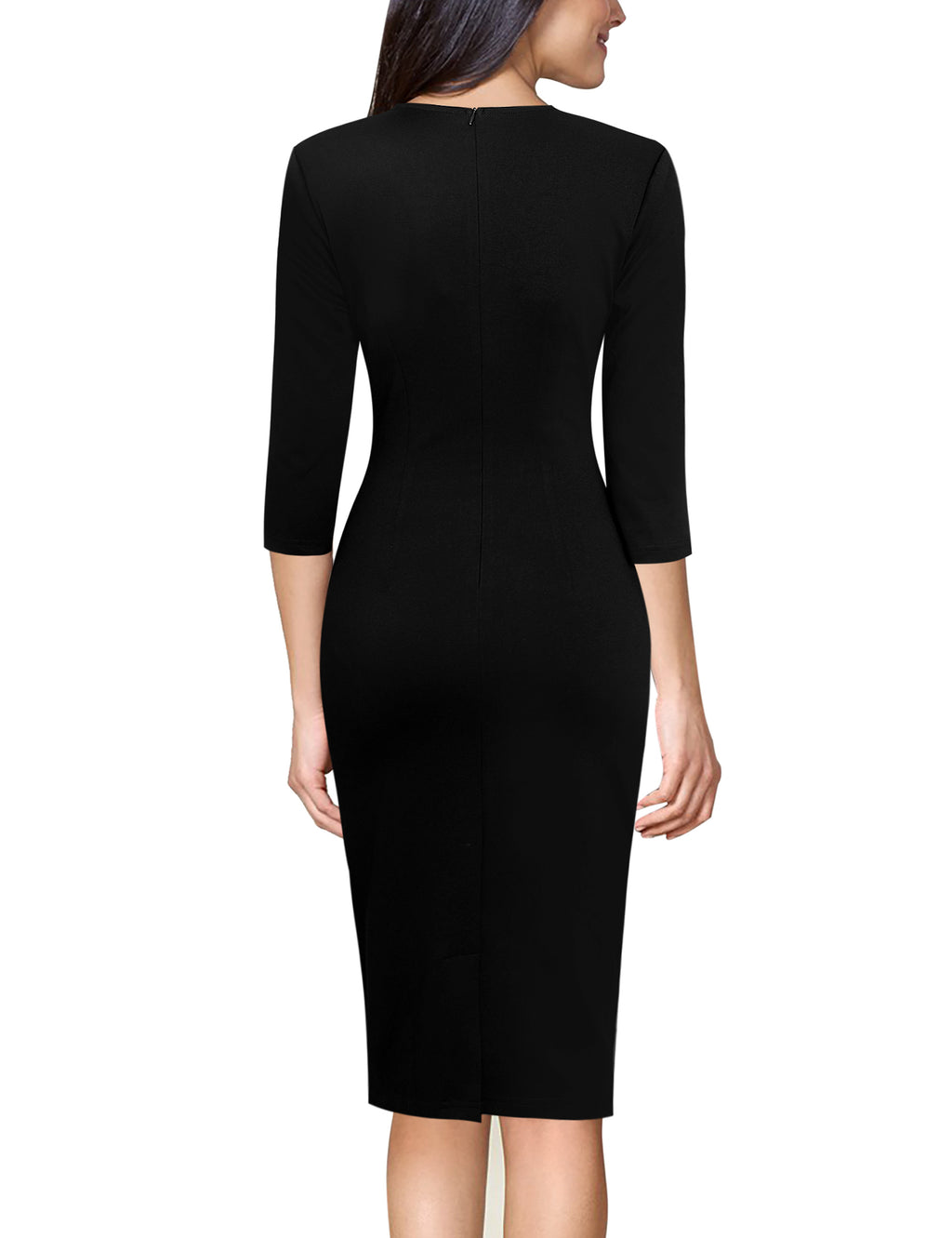 VFSHOW Womens Work Business Office Square Neck Bodycon Dress Elegant Cocktail Party Slim Fitted Church Pencil Sheath Dress