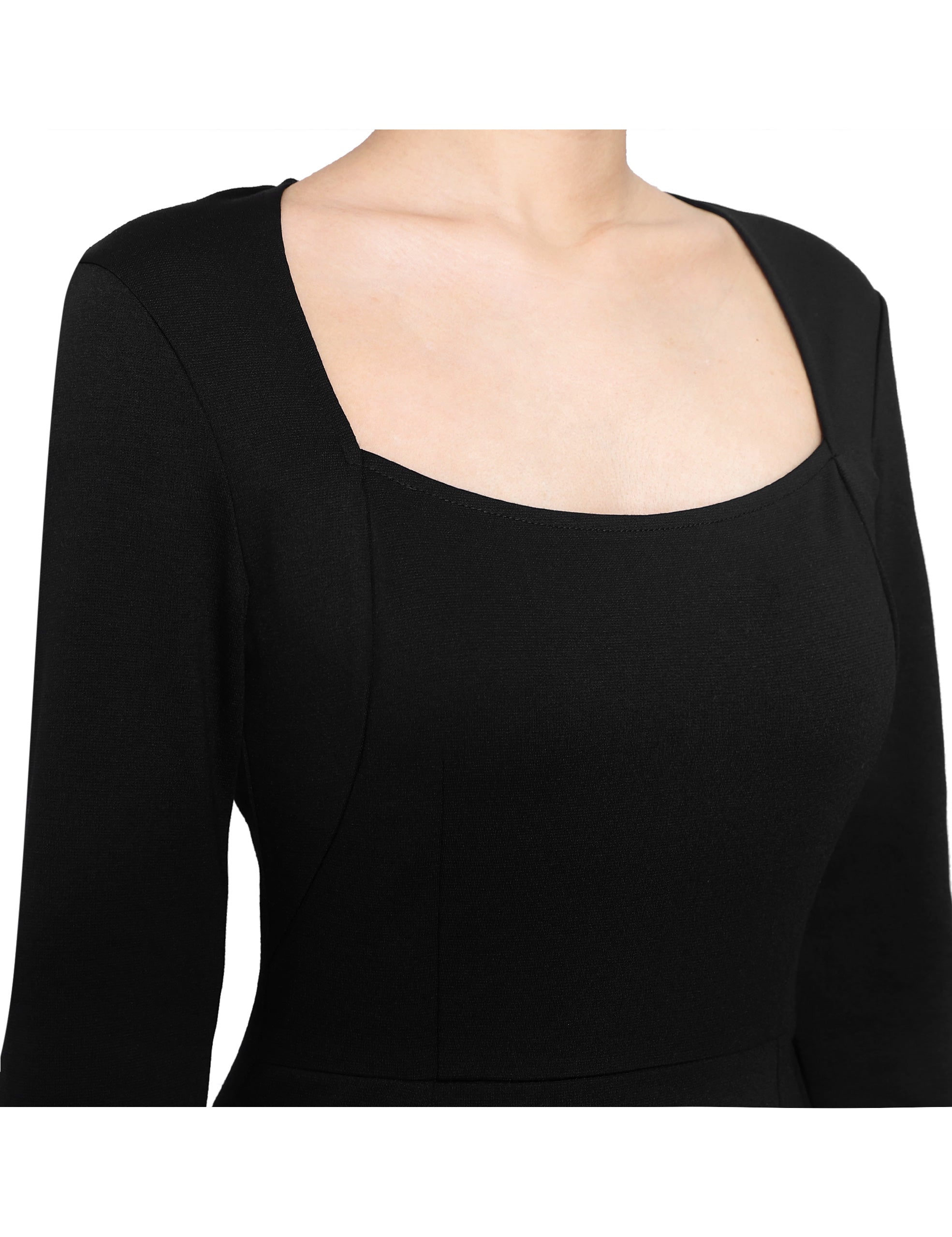 VFSHOW Womens Work Business Office Square Neck Bodycon Dress Elegant Cocktail Party Slim Fitted Church Pencil Sheath Dress