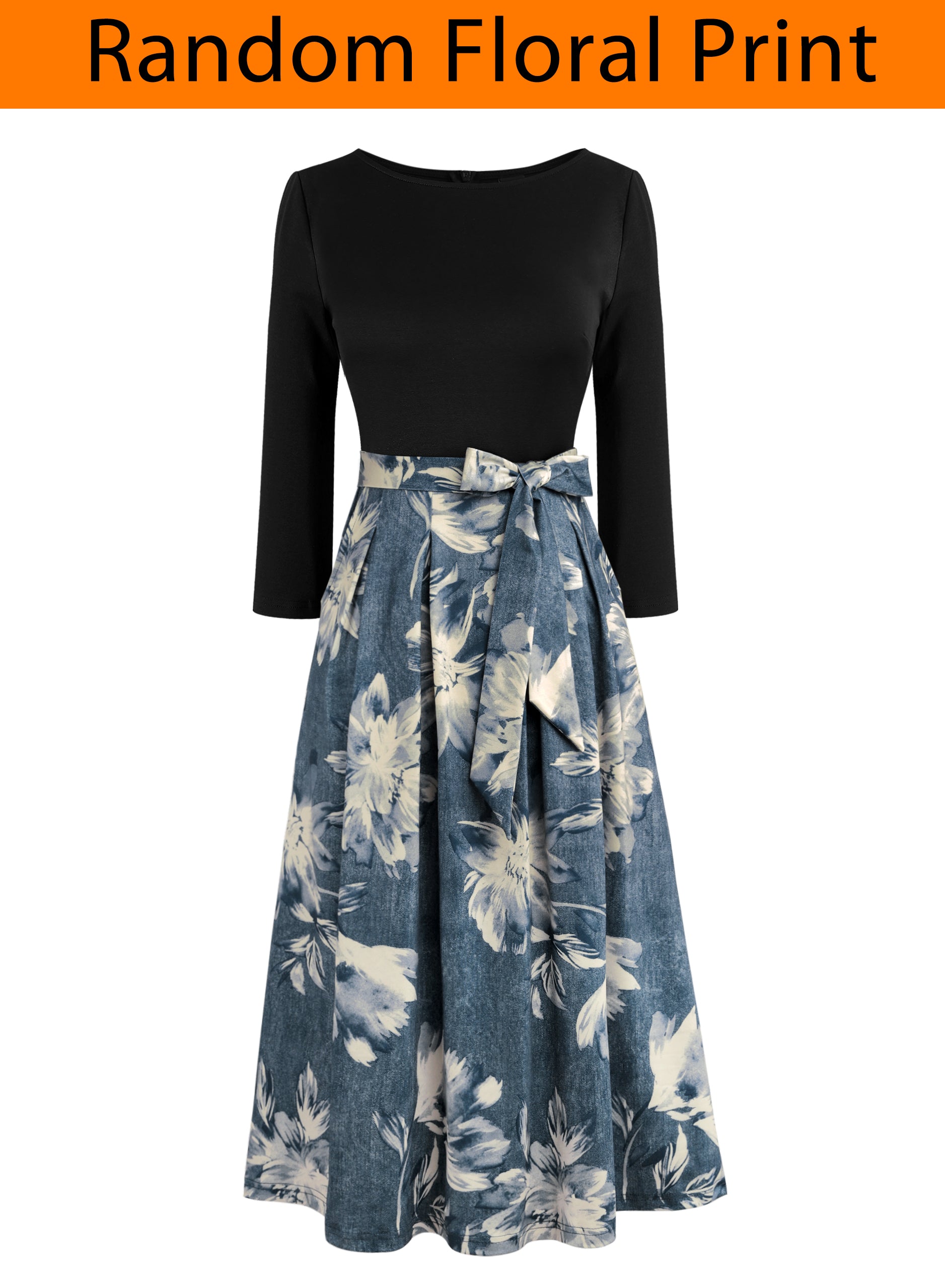 VFSHOW Womens Elegant Pockets Belted Work Business Office Casual Party Pleated A-Line Midi Dress
