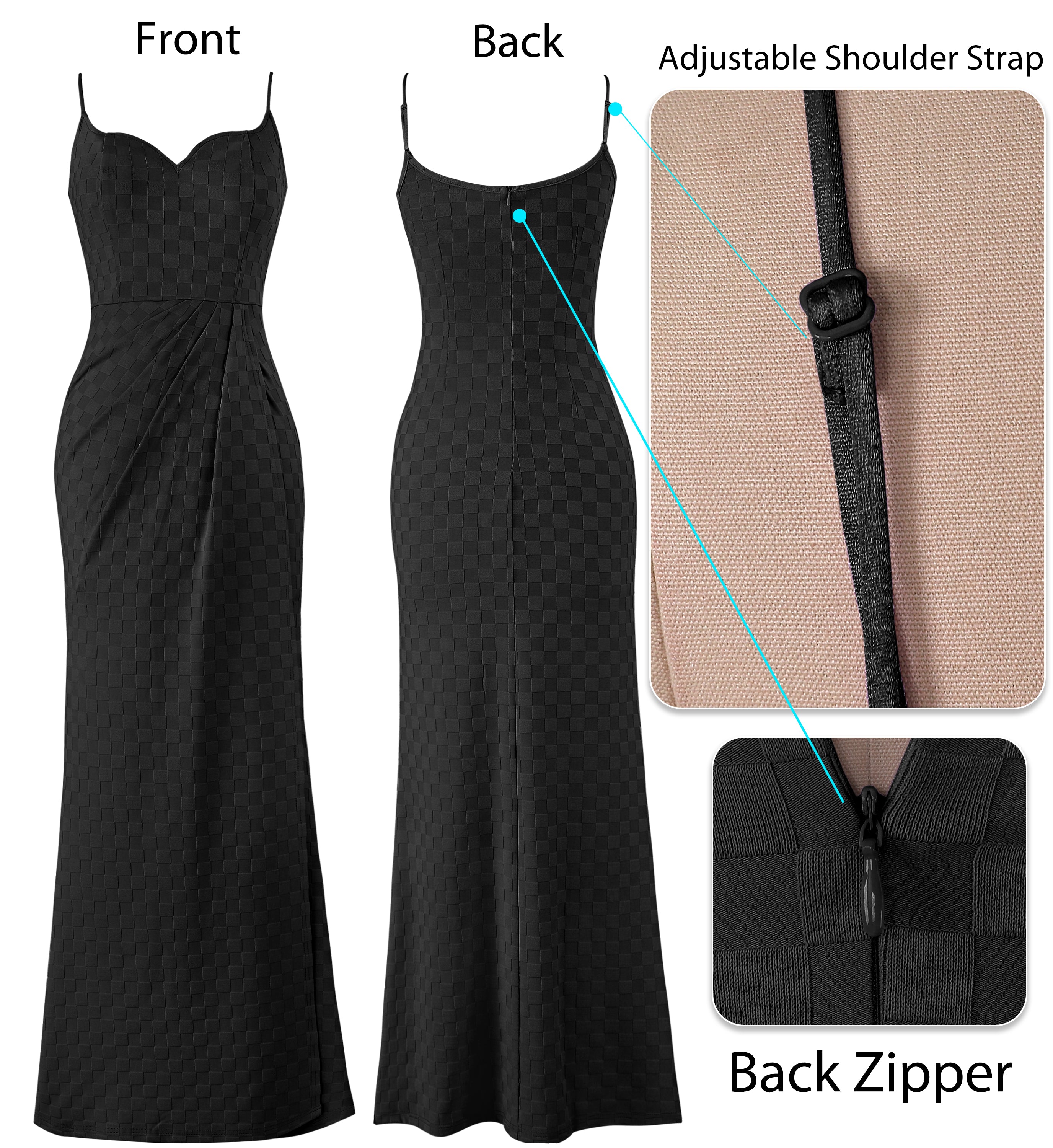 VFSHOW Womens Sexy Spaghetti Strap Formal Prom Evening Gala Long Maxi Dress | Ruched Hight Slit, Sweetheart, Cocktail Wedding Guest Fitted Bodycon Gown
