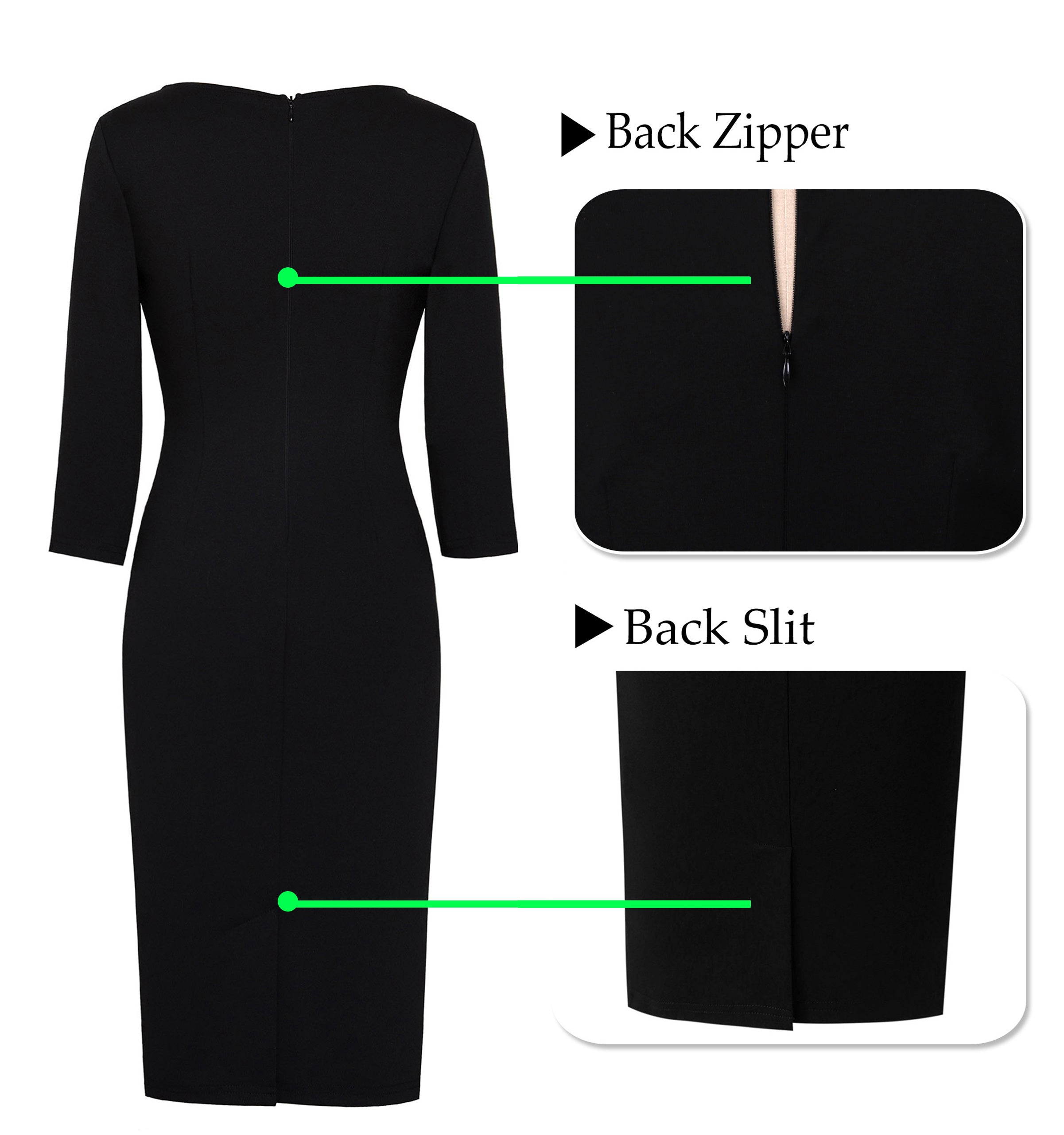 VFSHOW Womens Work Business Office Square Neck Bodycon Dress Elegant Cocktail Party Slim Fitted Church Pencil Sheath Dress