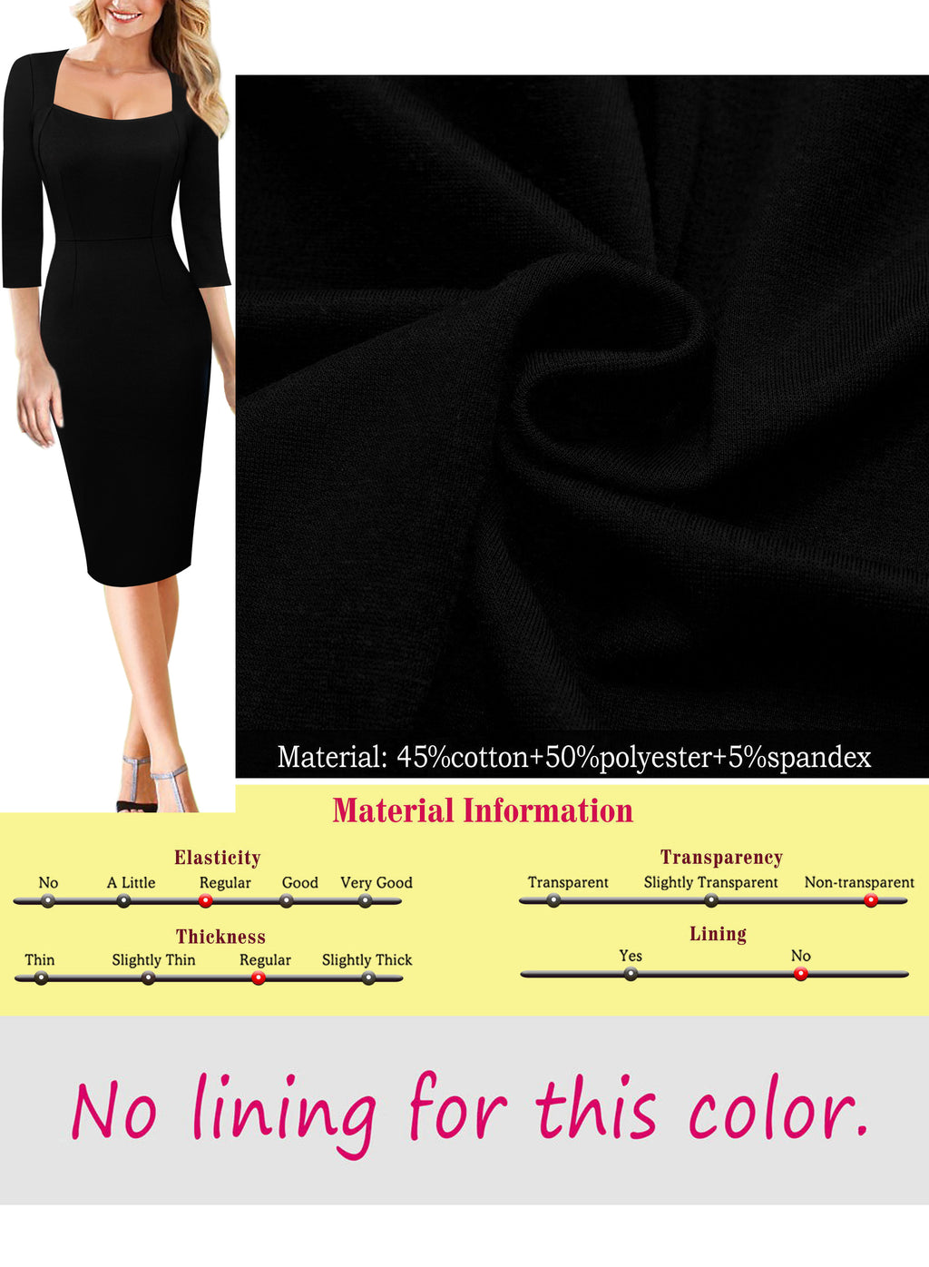 VFSHOW Womens Work Business Office Square Neck Bodycon Dress Elegant Cocktail Party Slim Fitted Church Pencil Sheath Dress